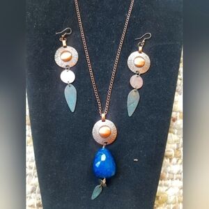 Bohemian Copper and Lapas Jewelry Set